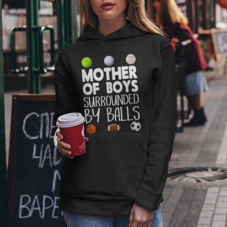 Mother Of Boys Surrounded By Balls Mothers Day Mothers Day Funny Gifts Women Hoodie Unique Gifts