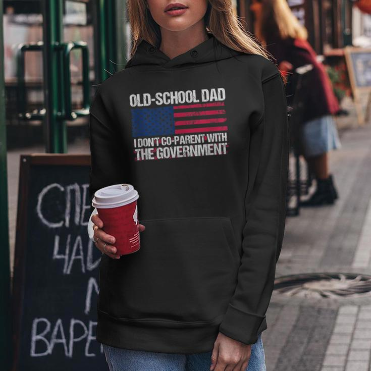 Old-School Dad I Don’T Co-Parent With The Government Vintage Funny Gifts For Dad Women Hoodie Unique Gifts