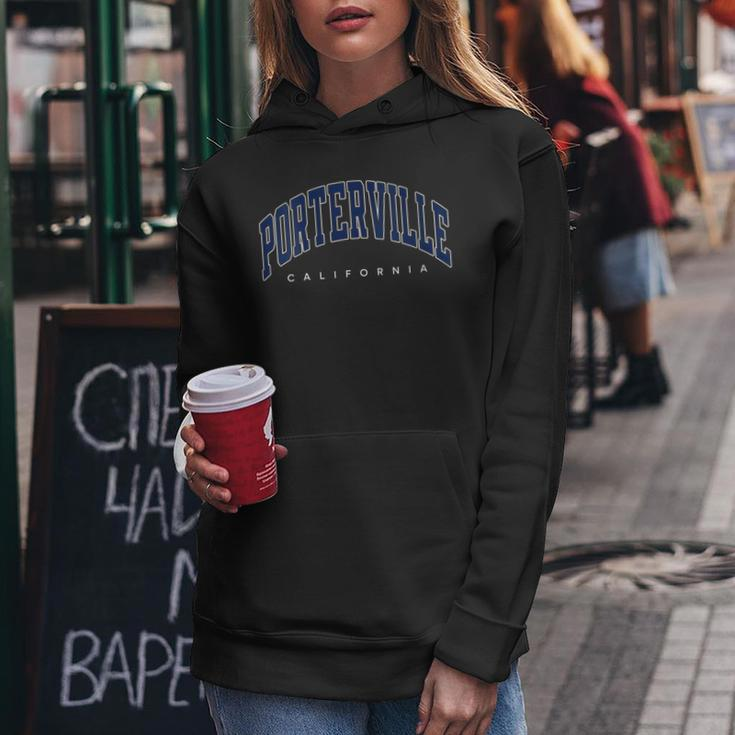Porterville California Ca Varsity Style Navy Text Women Hoodie Unique Gifts