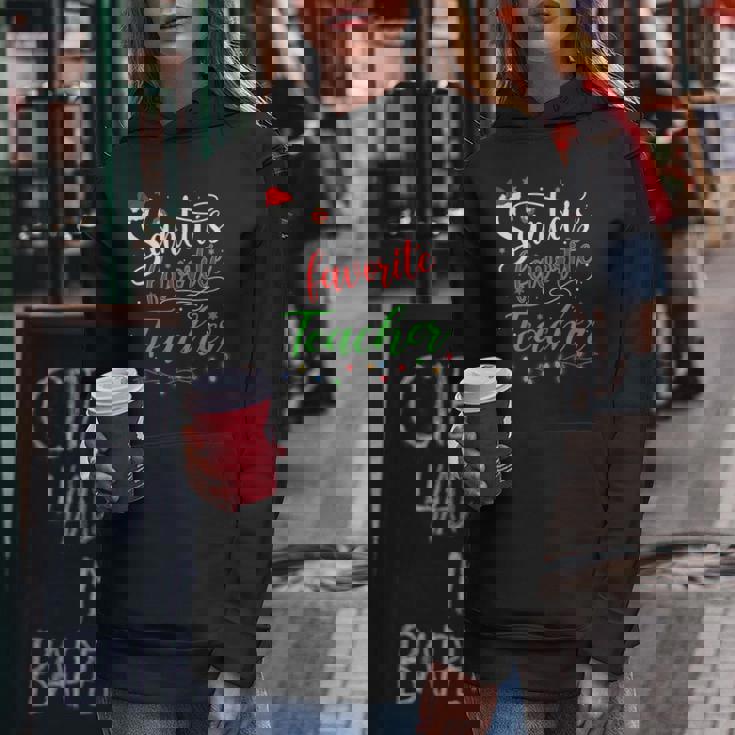 Santas Favorite Teacher Christmas Santa Hat Light Women Hoodie Unique Gifts Santas Favorite Teacher Christmas Santa Hat Light Women Hoodie Unique Gifts