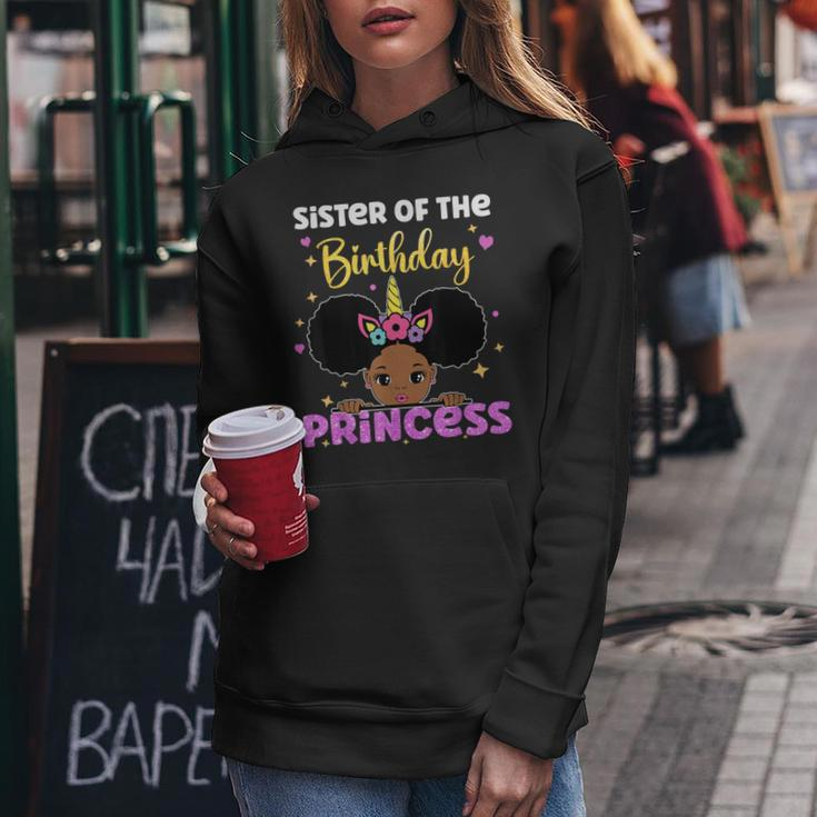 Sister Of The Birthday Princess Melanin Afro Unicorn Cute Women Hoodie Unique Gifts
