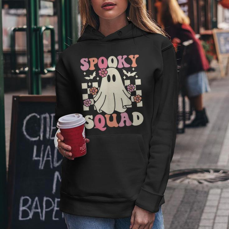 Spooky Squad Halloween Ghost Costume Retro Groovy Women Hoodie Unique Gifts