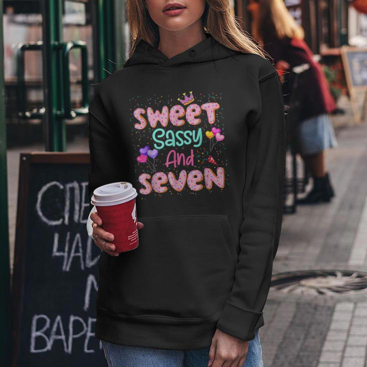 Sweet Sassy And Seven Birthday For Girls 7 Year Old Women Hoodie Funny Gifts