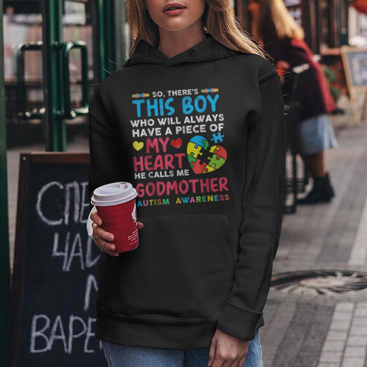 Theres This Boy He Calls Me Godmother Autism Awareness Women Hoodie Funny Gifts