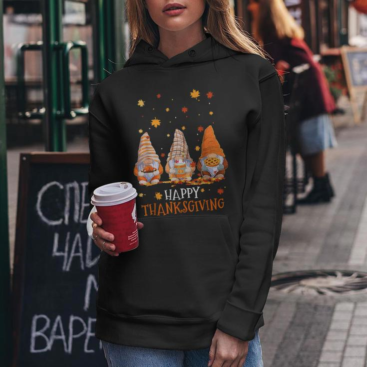 Three Gnomes Happy Thanksgiving Autumn Fall Pumpkin Spice Women Hoodie Funny Gifts