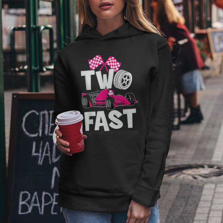 Two Fast Vintage Car Birthday Theme 2Nd Birthday Outfit Girl Women Hoodie Funny Gifts