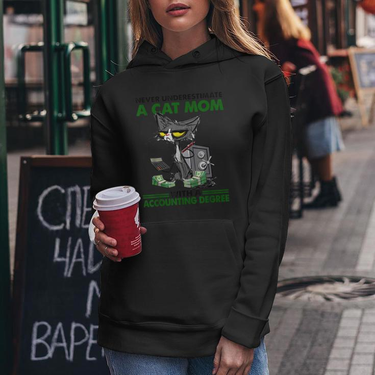 Never Underestimate A Cat Mom With A Accounting Degree Women Hoodie Unique Gifts