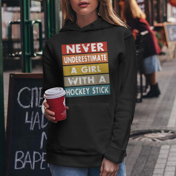 Never Underestimate A Girl With A Hockey Stick Women Hoodie Unique Gifts