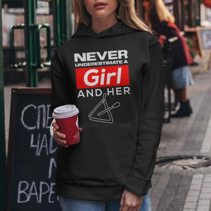 Never Underestimate A Girl And Her Triangle Women Hoodie Unique Gifts