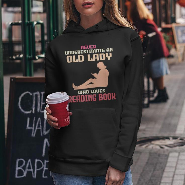 Never Underestimate An Old Lady Who Loves Reading Book Women Hoodie Unique Gifts