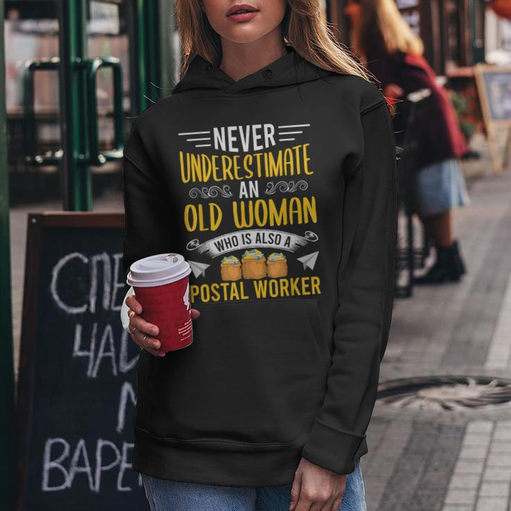 Never Underestimate An Old Woman Also A Postal Worker Women Hoodie Personalized Gifts