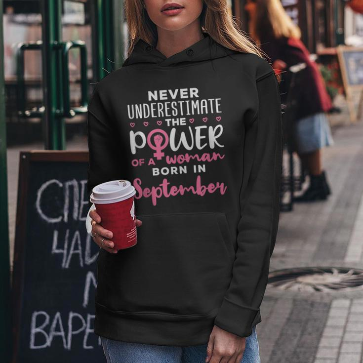 Never Underestimate The Power Of Woman Born In September Women Hoodie Personalized Gifts