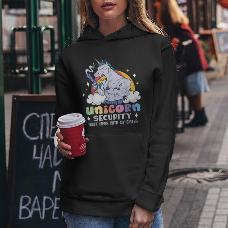 Unicorn Security Don't Mess With My Sister Women Hoodie Unique Gifts