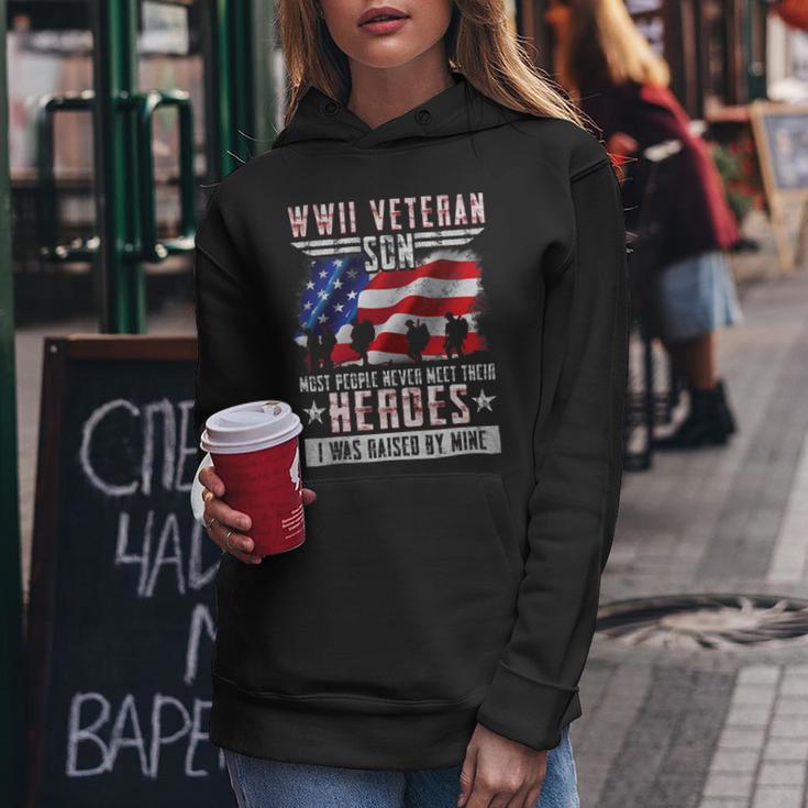 Veteran Vets Wwii Veteran Son Most People Never Meet Their Heroes 2 8 Veterans Women Hoodie Unique Gifts