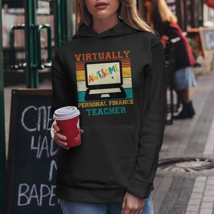 Virtually Awesome Personal Finance Teacher Retro Men Women Hoodie Unique Gifts