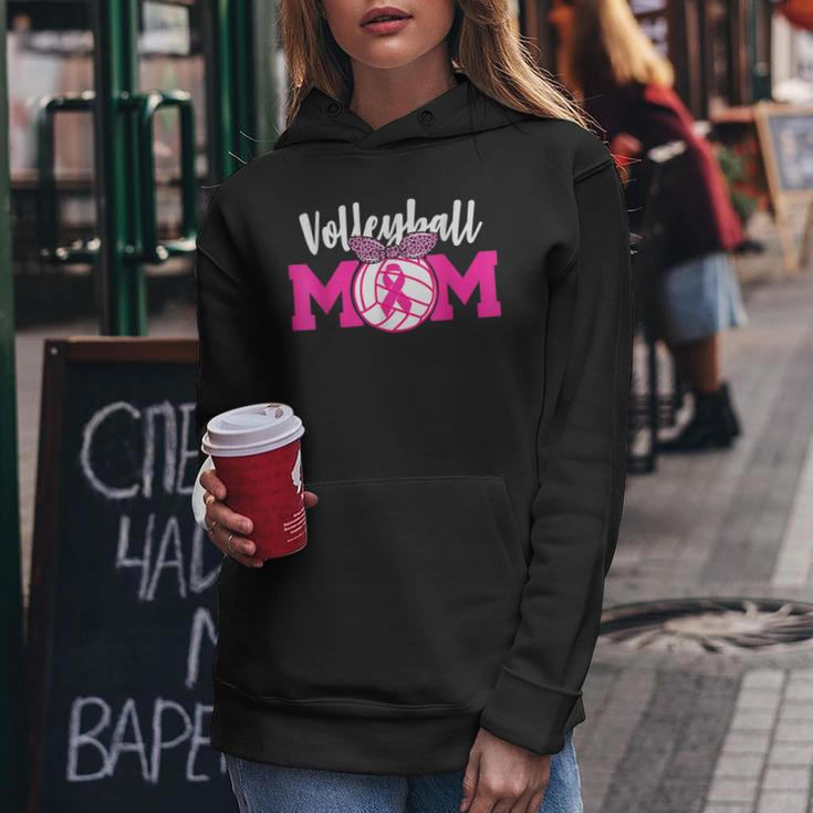 Volleyball Mom Pink Ribbon Breast Cancer Awareness Fighters Women Hoodie Unique Gifts