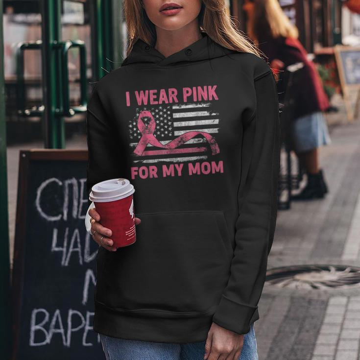 I Wear Pink For My Mama American Breast Cancer Support Squad Women Hoodie Unique Gifts