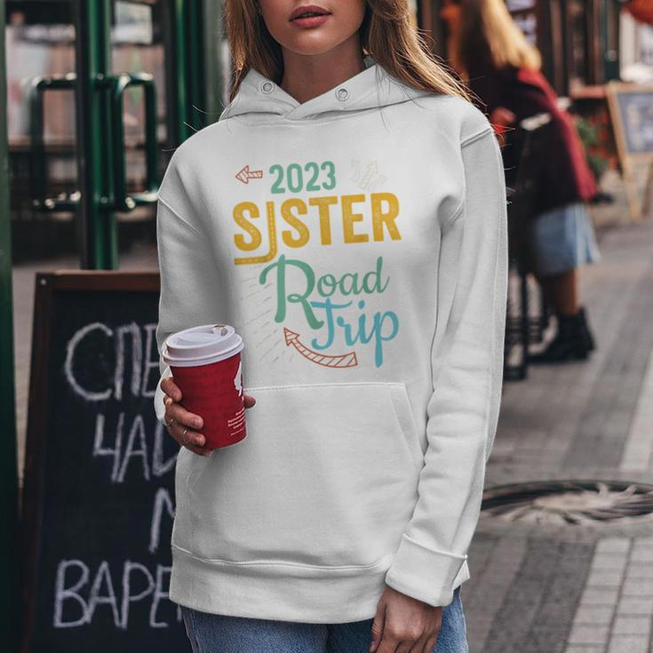 2023 Sister Road Trip Vacation Girls Matching Retro Vintage Women Hoodie Funny Gifts