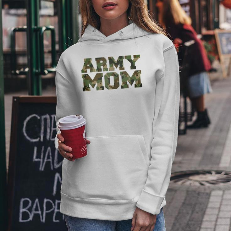 Army Mom Distressed Font With Army Pattern Mom Of Us Army Women Hoodie Unique Gifts