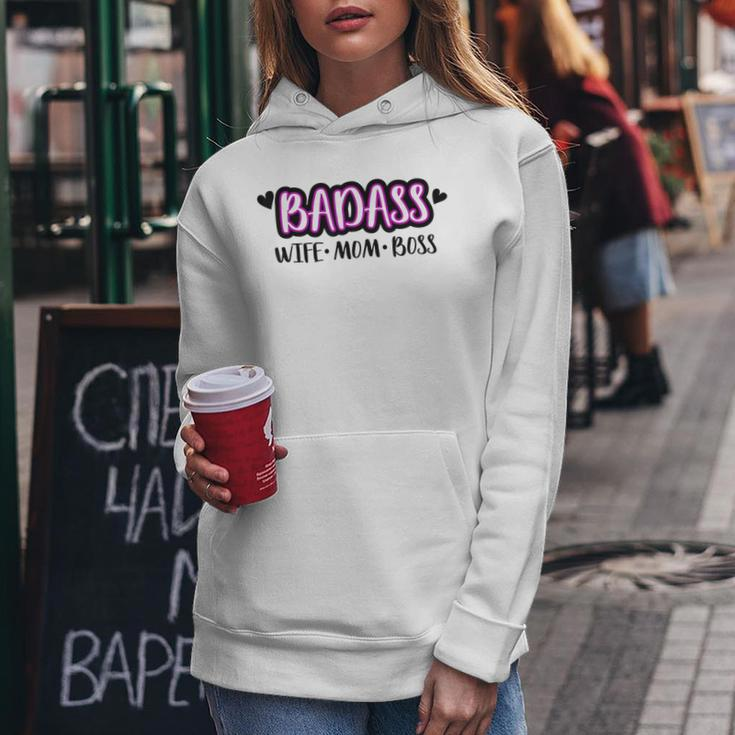 Badass Wife Mom Boss Moms Life Cute Working Women Hoodie Unique Gifts