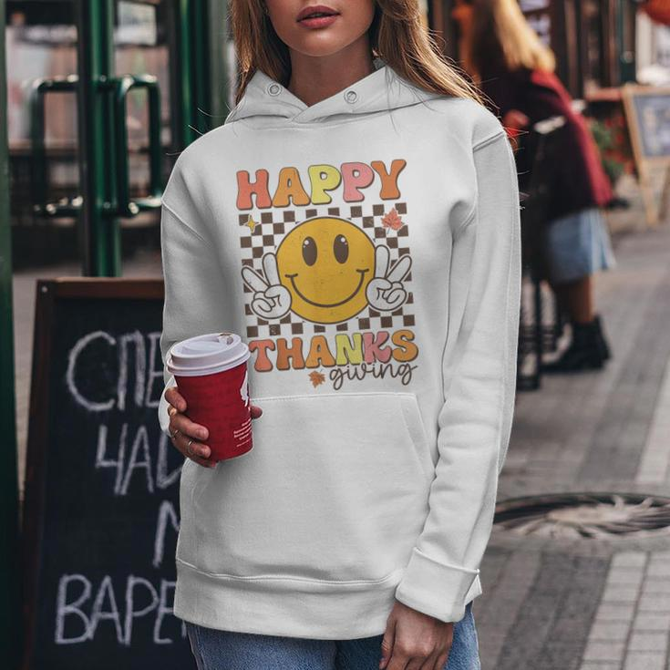 Happy Thanksgiving Retro Smile Face Fall Autumn Women Hoodie Personalized Gifts