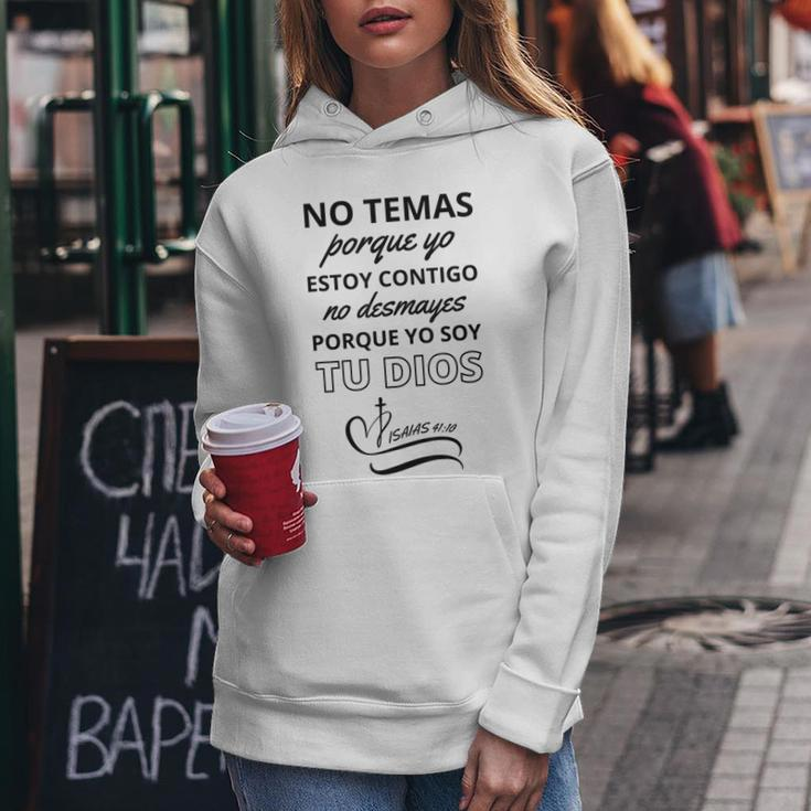 No Temas Christian Quote In Spanish Bible Verse Isaias 4110 Women Hoodie Funny Gifts