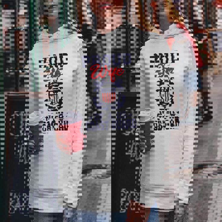 Proud Wife Of A Us Coast Guard Funny Gifts For Wife Women Hoodie Unique Gifts