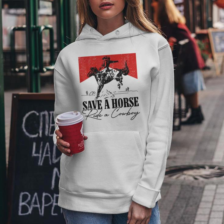 Save A Horse Ride A Cowboy Skeleton Country Skull Western Women Hoodie Funny Gifts