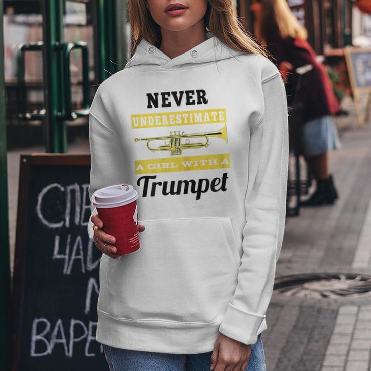 Never Underestimate A Girl With A Trumpet Band Women Hoodie Unique Gifts