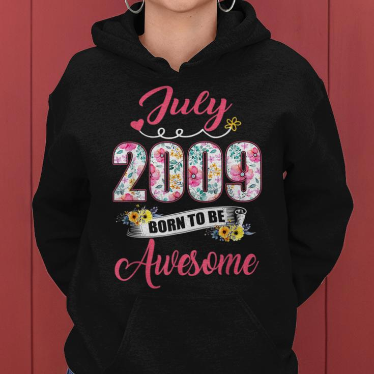 13Th Birthday Floral Gift For Womens Born In July 2009 Women Hoodie