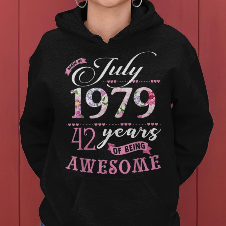 42Nd Birthday Floral Gift For Womens Born In July 1979 Women Hoodie