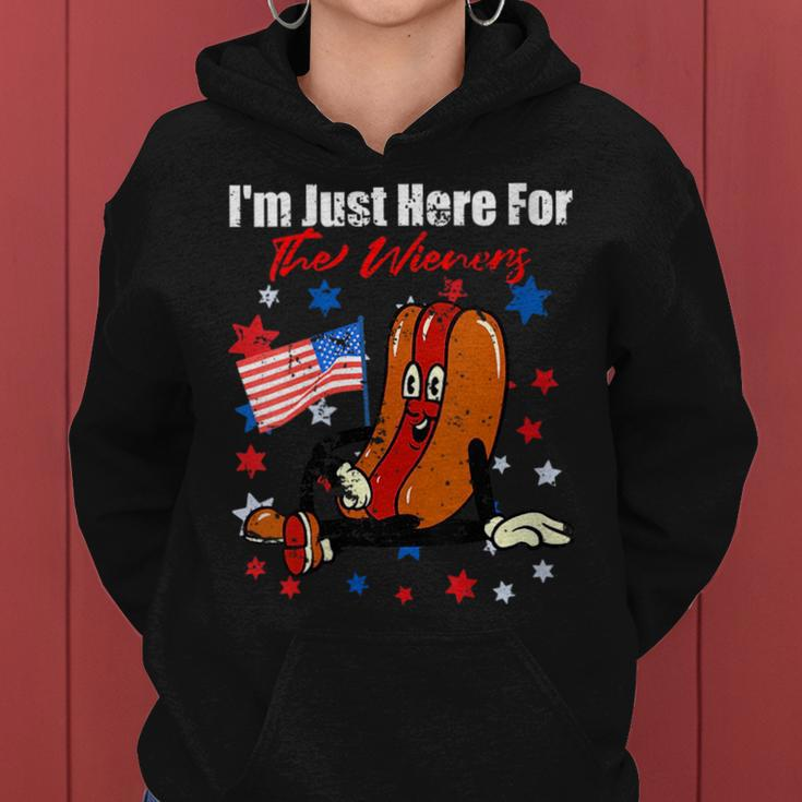 4Th Of July Hot Dog Im Just Here For The Wieners Gift For Womens Women Hoodie