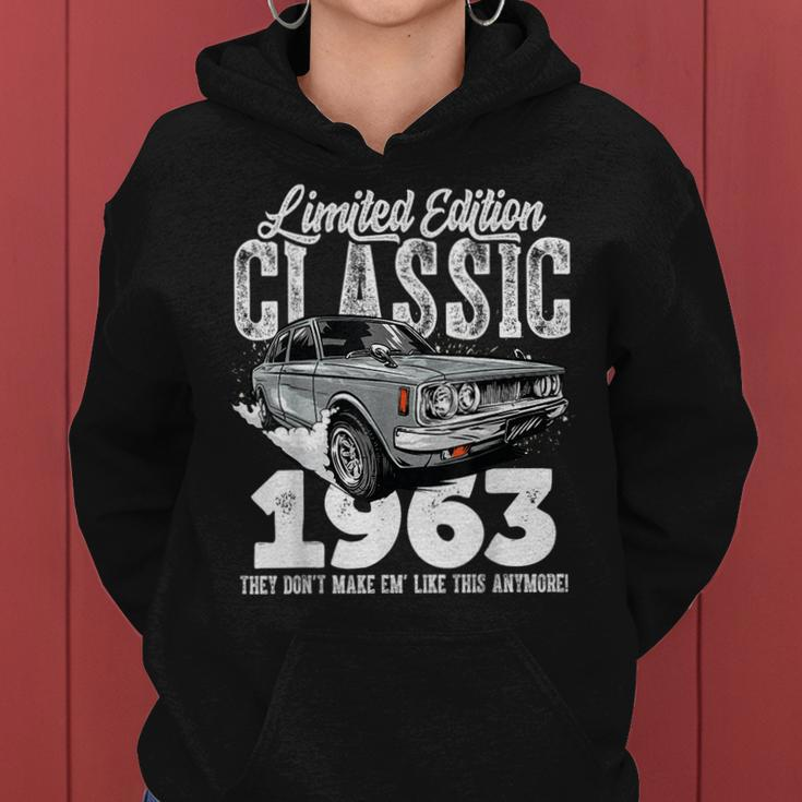 60Th Birthday Vintage Classic Car 1963 B-Day 60 Year Old Women Hoodie