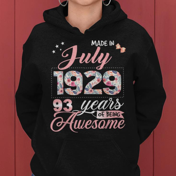 93Rd Birthday Floral Gift For Womens Born In July 1929 Women Hoodie