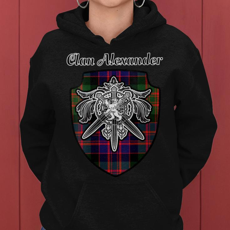 Alexander Scottish Clan Family Tartan Lion Sword Name Crest Gift For Womens Women Hoodie