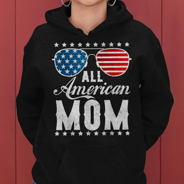 All American Mom - Usa Flag 4Th Of July Matching Sunglasses Women Hoodie