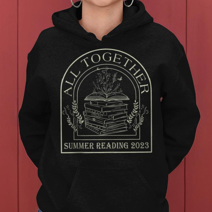 All Together Now Summer Reading 2023 Retro Flower Book Lover Reading Funny Designs Funny Gifts Women Hoodie