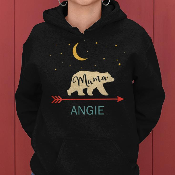 Angie Name Personalized Retro Mama Bear Women Hoodie