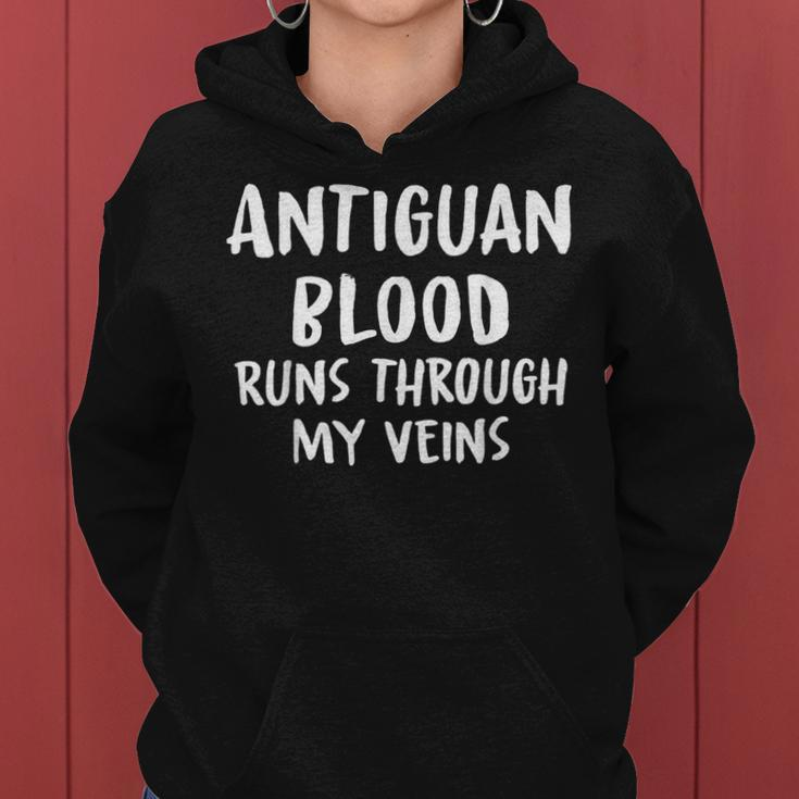 Antiguan Blood Runs Through My Veins Novelty Sarcastic Word Women Hoodie