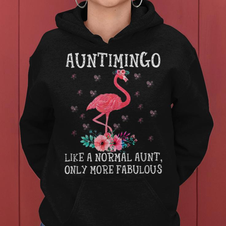 Auntimingo Aunt Auntie Pink Flamingo Floral Mothers Day Mothers Day Funny Gifts Women Hoodie