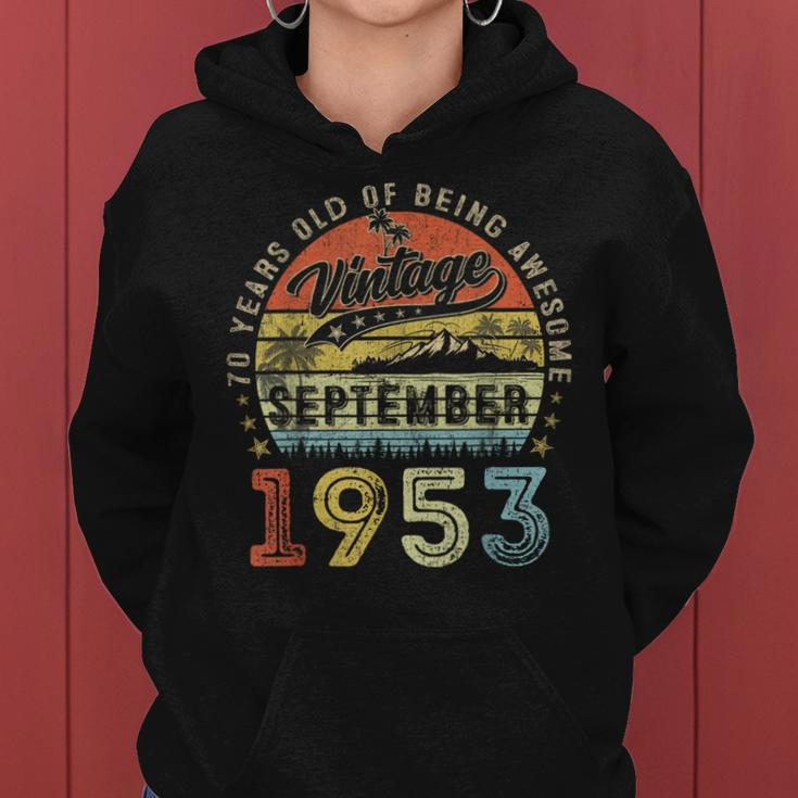 Awesome Since September 1953 Vintage 70Th Birthday Women Hoodie