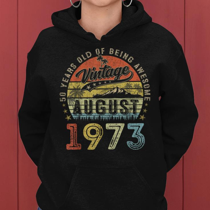 Awesome Since August 1973 Vintage Gift Men 50Th Birthday Women Hoodie