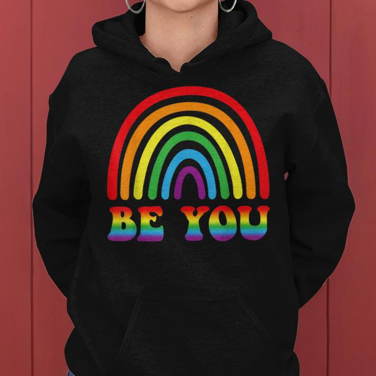Be You Rainbow Lgbt Flag Gay Pride Month Lesbian Women Hoodie