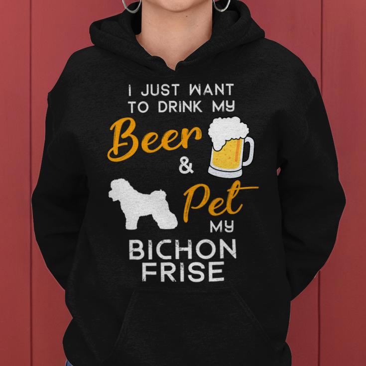 Beer Bichon Frise Dog Beer Lover Owner Christmas Birthday Gift Women Hoodie