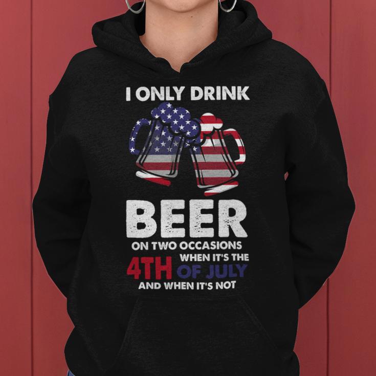 Beer Funny 4Th Of July Beer Lovers American Distressed Flag58 Women Hoodie