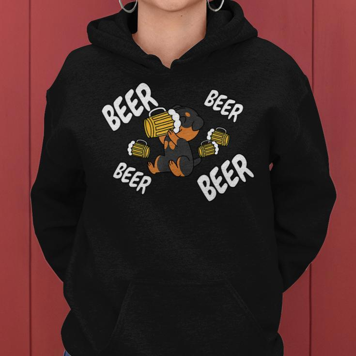 Beer Rottweiler Dog Women Hoodie