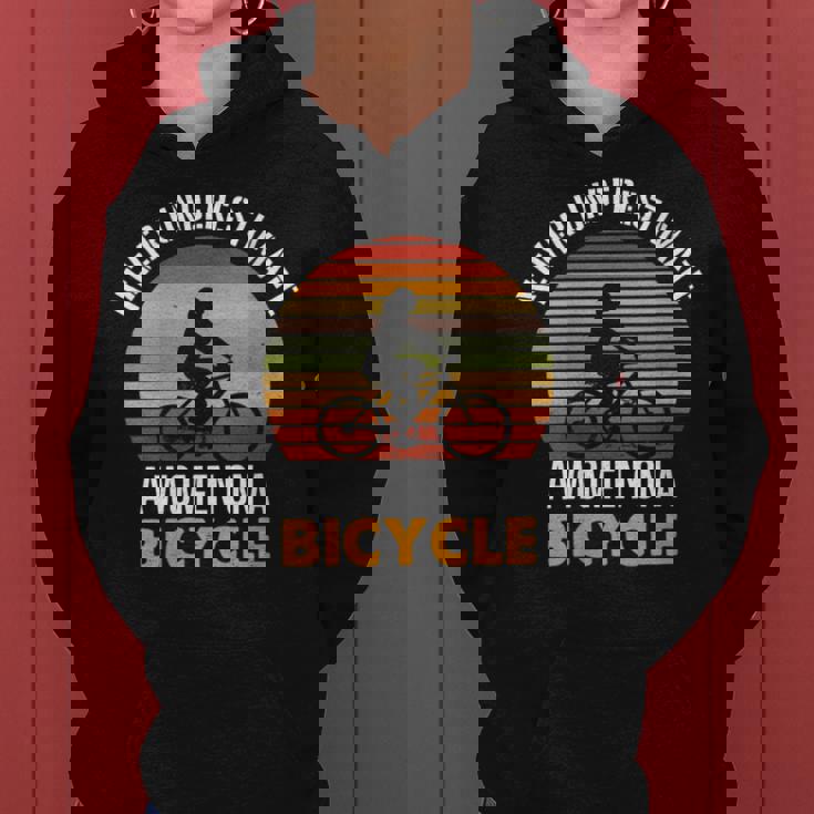 Bike Cyclist Never Underestimate A On A Bicycle Women Hoodie