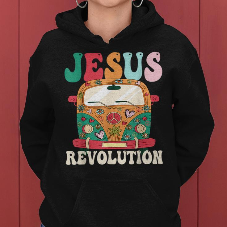 Boho Bus Jesus-Revolution Christian Faith Based Jesus Faith Funny Gifts Women Hoodie