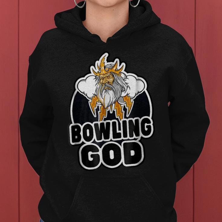 Bowling God Retro Funny Ball Party Graphic Bowlers Bowling Funny Gifts Women Hoodie
