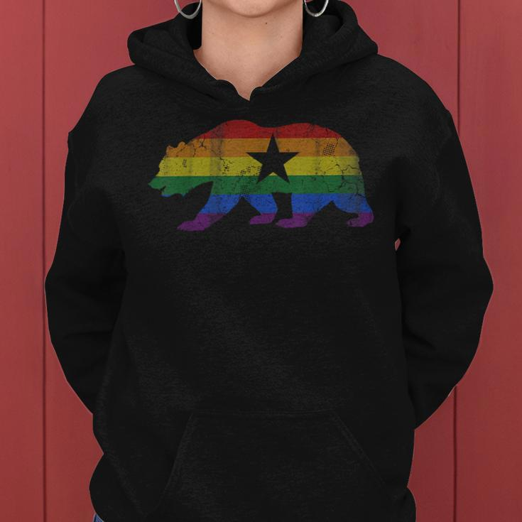 California Bear Lgbtq Gay Lesbian Pride Flag Men Women Women Hoodie